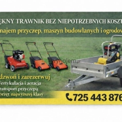 Wertykulator, Aerator rurkowy, posypywarka wynajem Chałupy-Koszalin