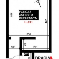 Mieszkanie Kraków Pielęgniarek 18.5m2 1-pokojowe